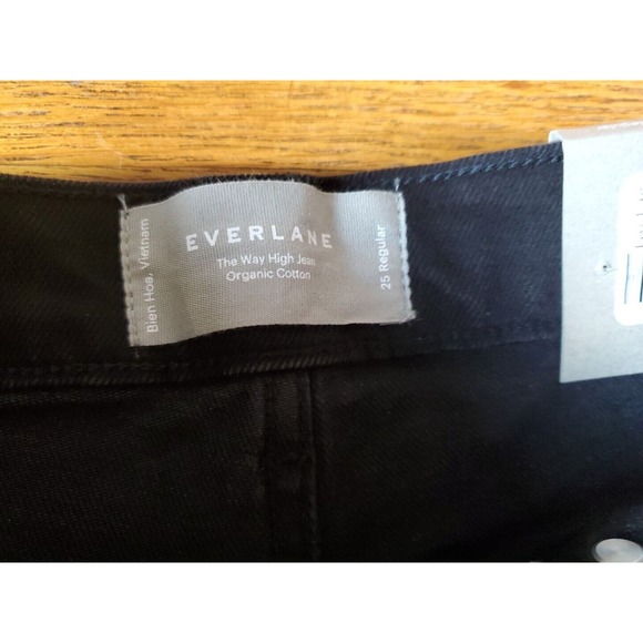 NEW Everlane Jeans 25 "The Way High Jean" Black Womens ORGANIC Straight - Picture 8 of 13